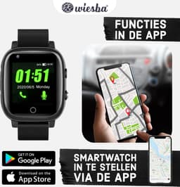 Wiesba WB5S - GPS Horloge Senior - Smartwatch voor Ouderen - Persoonlijke alarmen - alarm horloge ouderen - GPS Horloge Alzheimer - Valdetectie - Personenalarmering met SOS knop Alarmknop — thumbnail 3