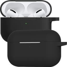 Case - Geschikt voor Apple AirPods Pro 2 - Siliconen Hoes met Clip - Silicone Hoesje Cover - Zwart — thumbnail 1