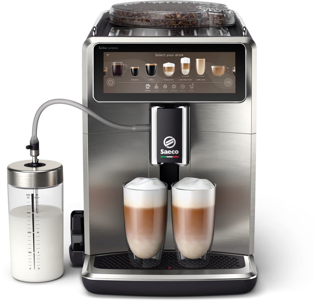 Saeco Xelsis Suprema volautomatische espressomachine, 22 koffiespecialiteiten, 8 profielen, rvs (SM8885/00) — afbeelding 1