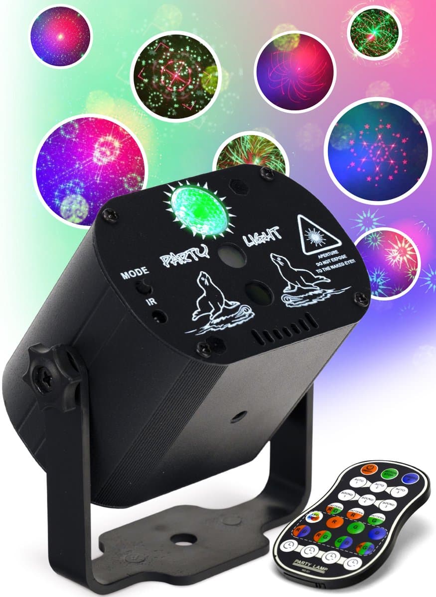 CHEROY Party Light - Discolamp - Lichteffect - Stroboscoop - LED - Laser Op Geluid - Feestverlichting - Draadloos - Met Afstandsbediening — afbeelding 1
