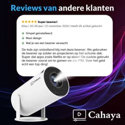 Cahaya 2026 vernieuwd model + Gratis HDMI kabel- Pro versie - Mini Beamer - mini projector - draagbare beamer - projector / beamer - Geïntegreerd Android 12.0 systeem - Screen mirroring smartphone - Home cinema — thumbnail 3