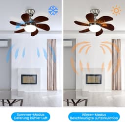 NETTLIFE Plafondventilator Met Verlichting - E27 - chroom - 6 Bladen Ventilator - met Afstandsbediening - 75cm - Timing Plafondlamp - Voor Woonkamer | Slaapkamer | Keuken | Eetkamer-excl. lichtbron — thumbnail 5