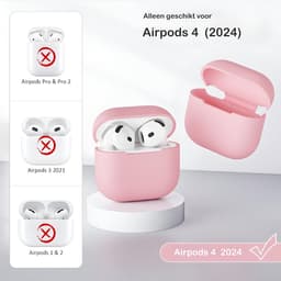 Studio Air Hoesje geschikt voor Airpods 4 - Schokbestendige Siliconen Case - Roze — thumbnail 2