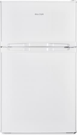 MEDION Mini koel-vriescombinatie (85 liter, 61L koelgedeelte, 24L vriesgedeelte, vrijstaand, 40 dB, transparante groentelade, deurscharnier verwisselbaar, MD 37689) wit — thumbnail 1