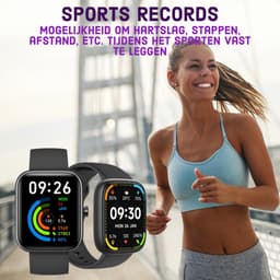 Wiesba Smart WBS25 Pro - Sporthorloge met Hartslagmeter - Bloeddrukmeter - Stappenteller - Sport Horloge - Smart Watch Saturatiemeter - Smartwatch 1.83in - 240 x 284 Resolutie — thumbnail 5
