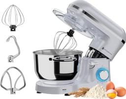 KitchenBrothers 2000W Keukenmachine - Keukenrobot - 6,2L - Mixer met Mengkom - Keukenmixer - BPA-vrij - Parelwit — thumbnail 1