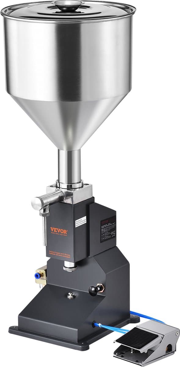 VEVOR 5-50ml Vulmachine Handmatige Vloeistofvulmachine Gemaakt van Food Grade 304 Roestvrij Staal Siliconen Ptfe Compatibel met 500w Luchtcompressor Vulmachine voor Het Vullen van Honingolie-Essentie — afbeelding 1