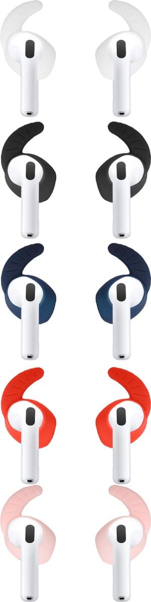 kwmobile 5x haakjes geschikt voor Apple Airpods 4 - Oorhaken voor draadloze oordopjes - Houders voor earbuds in meerkleurig — afbeelding 1