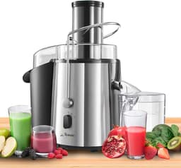 Krachtige Juicer voor Fruit en Groenten – Mixer - 850 W met 2 Snelheden - Ideaal voor Sinaasappels en Citrusvruchten - Brede Opening (75 mm) en Antislip Basis — thumbnail 1
