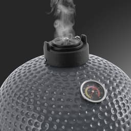 Landmann Kamado BBQ 16 inch Grijs - Keramische Grill - MLS Pizzasteen - Houtskoolbarbecue Ø35,5 cm - BBQ Egg - Thermometer - 4-6 Personen — thumbnail 3