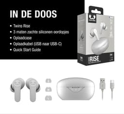 Fresh ’n Rebel Twins Rise - Draadloze Oordopjes met Noise Cancelling - Draadloos Opladen - 30 Uur Speelduur - Ice Grey — thumbnail 4