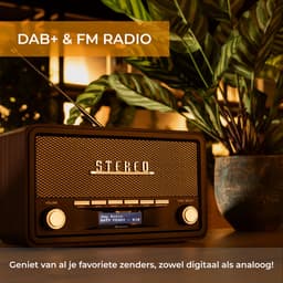Denver DAB Radio - Retro Radio - Bluetooth - DAB+/ FM - Dimbaar - Batterijen & Netstroom - DAB18DG — thumbnail 2