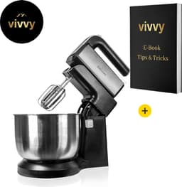 Mixer Met Mengkom Multifunctioneel - Keukenmixer Met Mengkom 2 In 1 - Deegmachine Met Garde & Haken - 100% Tevredenheidsgarantie - Met Led Indicator - 300W - 5 Standen - 3 Liter — thumbnail 1