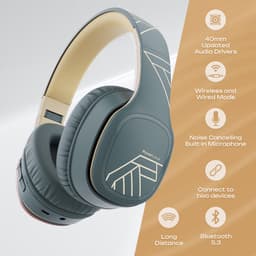 PowerLocus P7 - Draadloze Over-Ear Koptelefoon Inklapbaar - Bluetooth Hoofdtelefoon - Met microfoon – Headphone – Incl. Carry Case - Asphalt Grey — thumbnail 3