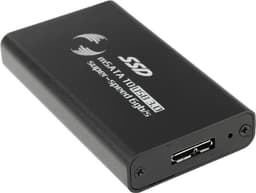 Let op type!! Externe behuizing met USB 3.0 aansluiting voor mSATA Solid State Disk SSD (zwart) — thumbnail 2