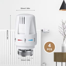 4x Slimme Thermostaatknoppen Set voor Radiator - Universele M30 Fitting — thumbnail 4