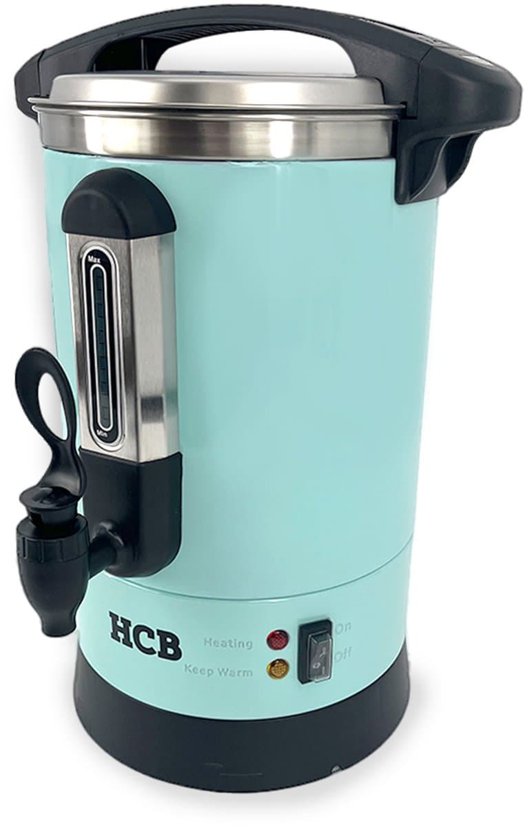HCB® - Professionele Horeca Percolator - 5,3 liter - 35 kopjes - 230V - RVS / INOX Perculator - Elektrisch koffiezetapparaat - Volautomatische koffiemachine - 30x30x43 cm (DxBxH) - 2.40 kg - 1356 — afbeelding 1