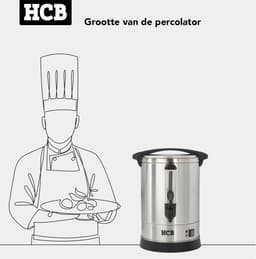 HCB® - Professionele Horeca Percolator - 12 liter - 80 kopjes - 230V - RVS / INOX Perculator - Elektrisch koffiezetapparaat - Volautomatische koffiemachine - 37x36.5x48.5 cm (DxBxH) - 3.10 kg - 1347 — thumbnail 4