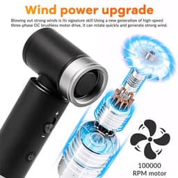 Krachtige turboventilator, sterke luchtstroom, zuigend, handzaam en draagbaar, perfect voor kamperen, draagbare ventilator voor buiten. — thumbnail 2