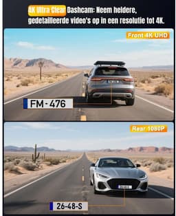 Quvo® Dashcam Voor en Achter - Dashcam - Parkeermonitor - Zwart - 4cm x 9cm x 6cm — thumbnail 2