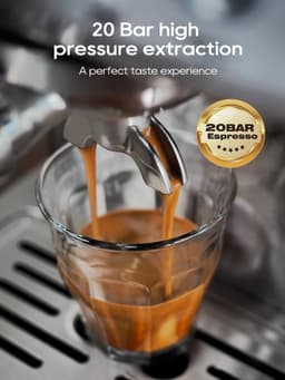 Trendique - Espressomachine - Koffiezetapparaat - Koffiemachines - Roestvrijstaal - zilverkleur -58 mm filter - 20 bar druk — thumbnail 2