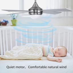 Moderne plafondventilator met LED-verlichting en afstandsbediening - Energiezuinig en Stil — thumbnail 3