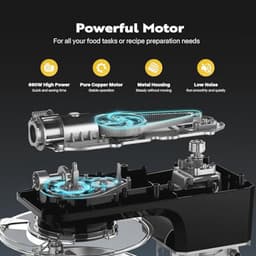 7.5 Quart 660W 6-Speed Stand Mixer - Zwart — thumbnail 3