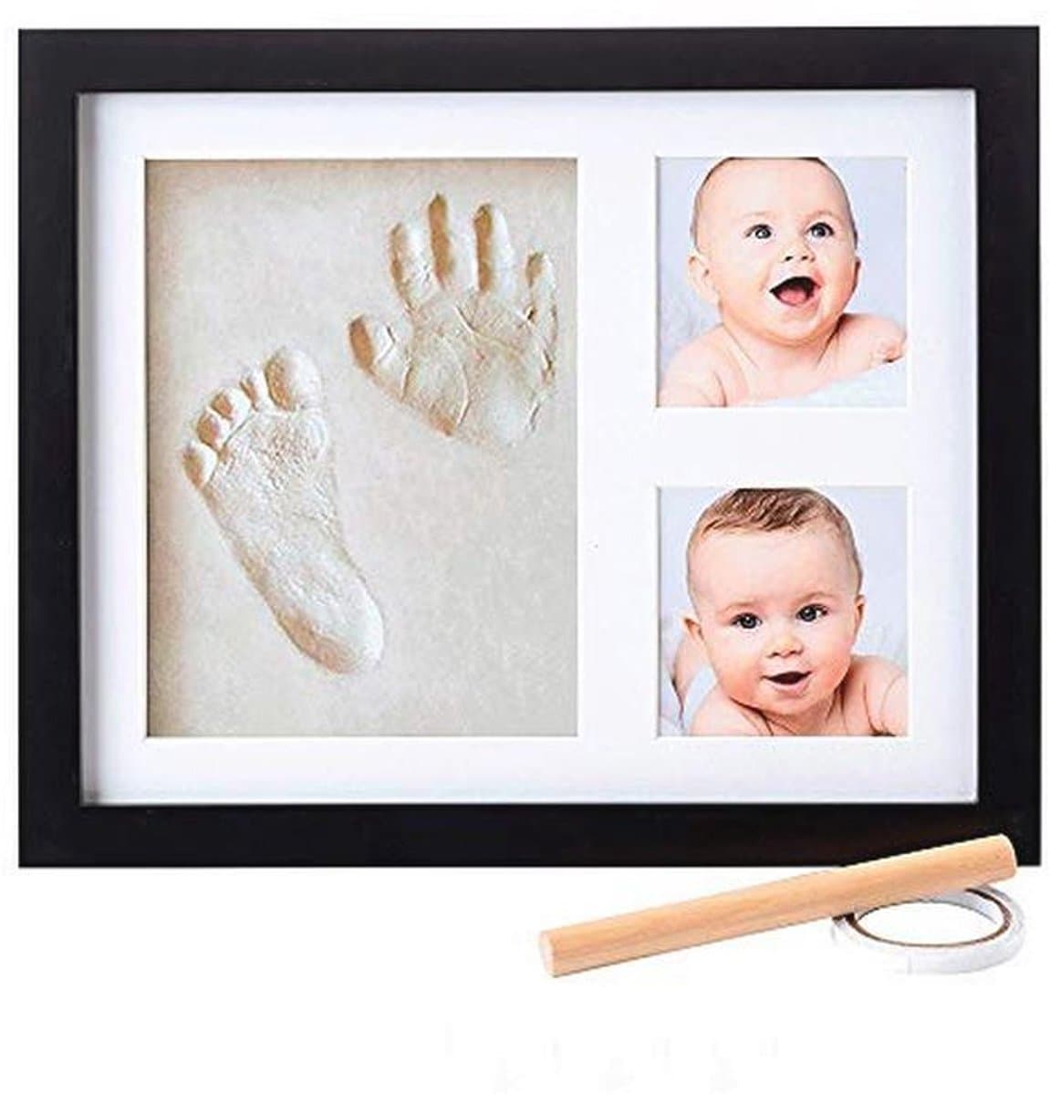 Set voor babyvoeten en handafdrukken met fotolijst voor pasgeborenen — afbeelding 1