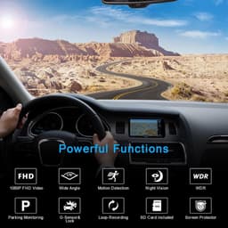 Dashcam Auto 1080P met 3 Inch IPS Scherm, Nachtzicht en 64GB SD Kaart — thumbnail 2
