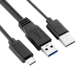 USB-C naar Dual USB Y-Kabel | Extra Stroom en Data voor Externe Harde Schijf en Laptop — thumbnail 1