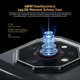 Ulefone Armor X32 Rugged Smartphone – 5.65" 90Hz – Gorilla Glass 5 – 48MP Camera + 20MP Nachtzicht – 5500mAh – 12GB (6+6) 128GB – Helio G91 – IP68/IP69K & MIL-STD-810H Robuust – Vinger Scan – NFC – Dual SIM – Zwart – Krachtige Zaklamp – Android 14 — thumbnail 3
