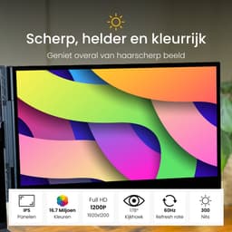 Blerron Flex Pro - 15.3 Inch - Portable Monitoren - 1 Kabel - Slechts 1.3 KG - Draagbare Monitor - Portable Monitor - Beeldscherm - 1920x1200 FHD — thumbnail 2