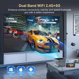 Zolara Smart Mini Beamer - 4K - 8K - Draagbare Full HD Home Cinema Projector - Android, WiFi & Bluetooth - 300 ANSI Lumen - Tot 200 Inch - Bioscoopervaring — thumbnail 3