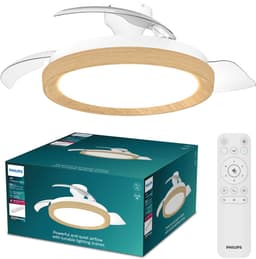 Philips Bliss Plafondventilator met ingebouwde LED-lamp - 3 Intrekbare bladen, diameter: 106cm - 4500 Lumen - Instelbaar wit licht van 2700K tot 6500K - Dimbaar tot 5% - Afstandsbediening - Hout — thumbnail 1