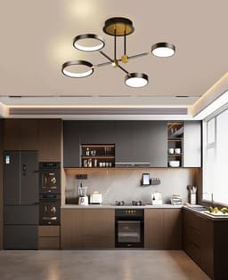 Moderne LED Plafondlamp Zwart Dimbaar met Afstandsbediening - Geschikt voor Woonkamer, Slaapkamer en Eetkamer — thumbnail 2