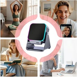 Draadloze Luidspreker - Magnetische Bluetooth-speaker met Sensor & Sfeerverlichting Dubbele modus: inductie + Bluetooth - Sfeerverlichting - 5000mah - Zwart - 360° Verstelbaar — thumbnail 5