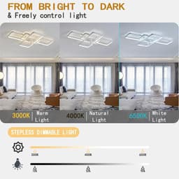 Moderne Rechthoekige Plafondventilator Met LED Verlichting Dimbaar Afstandsbediening Stille Slaapkamer Woonkamer — thumbnail 3