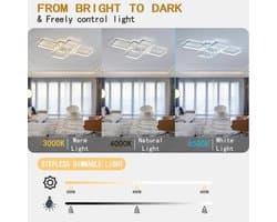 Moderne Rechthoekige Plafondventilator Met LED Verlichting Dimbaar Afstandsbediening Stille Slaapkamer Woonkamer