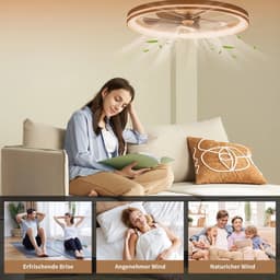 Seth Select LED-plafondlamp met ventilator - 46W ronde stille plafondventilator met verlichting - Plafondventilator - 48 cm — thumbnail 5