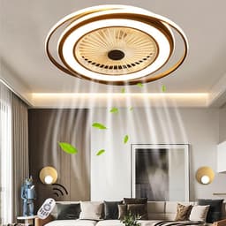 Plafondventilator met Lamp - Ringlamp Ventilator - Ruimte Verkoeling - Met Afstandsbediening - 60cm Diameter — thumbnail 3