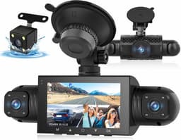 4K + 1080P Spiegel Dashcam met 3 Inch Touchscreen - Autocamera met Achteruitrijcamera, Groothoek Nachtzicht, Dubbele Lens, Loop-opname, G-sensor en Parkeermonitor — thumbnail 1