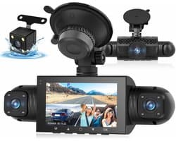 4K + 1080P Spiegel Dashcam met 3 Inch Touchscreen - Autocamera met Achteruitrijcamera, Groothoek Nachtzicht, Dubbele Lens, Loop-opname, G-sensor en Parkeermonitor