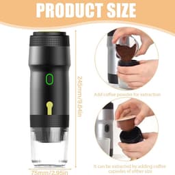 Draagbare Espressomachine 3-in-1 Batterij Camping Koffiezetapparaat voor Onderweg — thumbnail 4