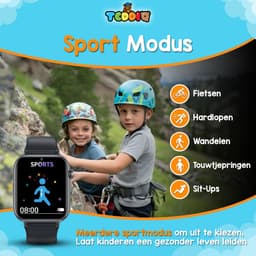 TeddiQ 4G Smartwatch - GPS Kinder Smartwatch - Kinderhorloge - Zwart - Smartwatch Kind - SOS knop - Smartwatch Kinderen — thumbnail 3