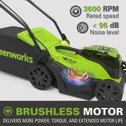 Accu Grasmaaier - Snoerloze Maaier - Gazon Onderhoud - Dubbele Accu Kracht - 36cm Maaibreedte - Groen Zwart Grijs — thumbnail 3