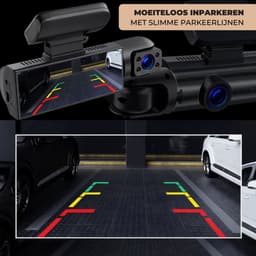 ADEL Dashcam voor Auto met Nachtzicht en Parkeercamera (Parkeerhulp) - 3 Camera’s (Voor, Binnen & Achter) - 1080P Full HD & WiFi - Incl. 32GB SD Kaart — thumbnail 5