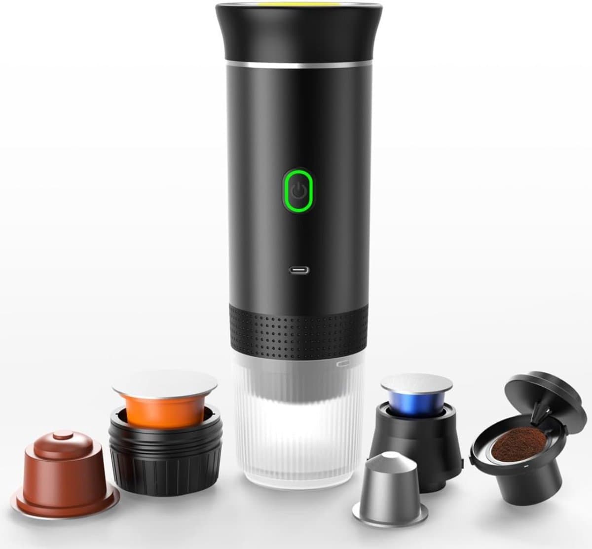 RONN® Draagbare Koffiemachine - Blender To Go - Draagbare Blender - Zwart - 9cm × 9cm × 27cm — afbeelding 1