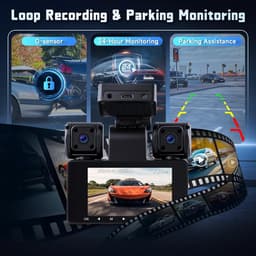 4-kanaals Dashcam – Auto Camera – Parkeercamera – 360 Graden Beveiliging – Voertuigcamera – 2K Ultra HD Frontcamera – Nachtzicht en App-bediening — thumbnail 5