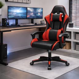 Bayt Gamestoel - Gaming chair - Gamingstoel - Comfort gamer stoel - Zwart en rood — thumbnail 4