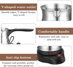 Ynkkvre - Turkse koffiemachine - elektrische koffieketel 500 ml - RVS - geschikt voor Turkse koffie en espresso - draagbaar en geschikt voor reizen — thumbnail 5